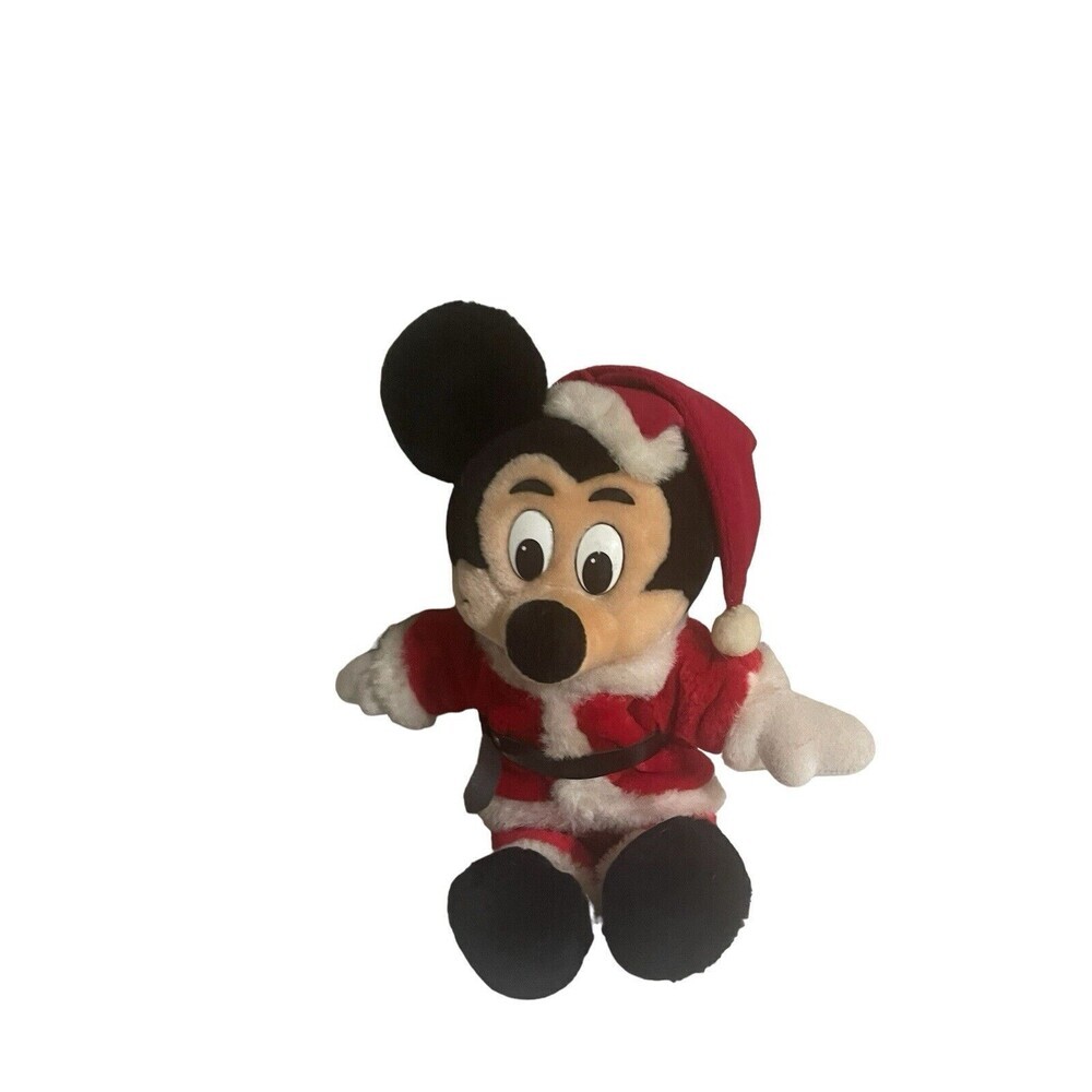 Mickey Mouse in Santa Suit Plush Disneyland Walt Disney World Sitting 17”